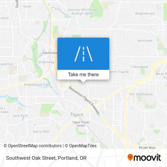 Southwest Oak Street map