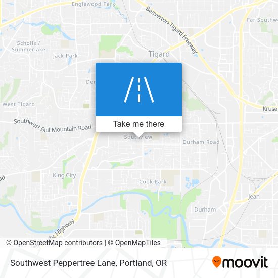 Southwest Peppertree Lane map