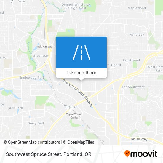 Southwest Spruce Street map