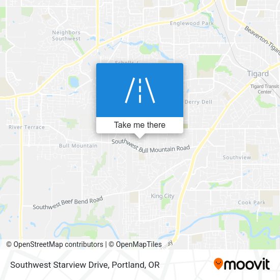 Southwest Starview Drive map