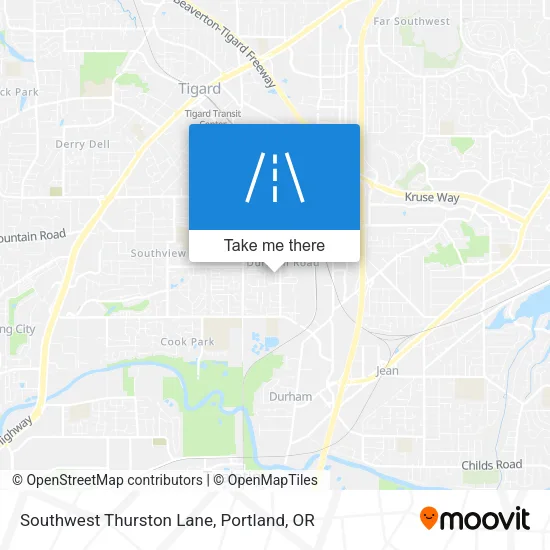 Southwest Thurston Lane map