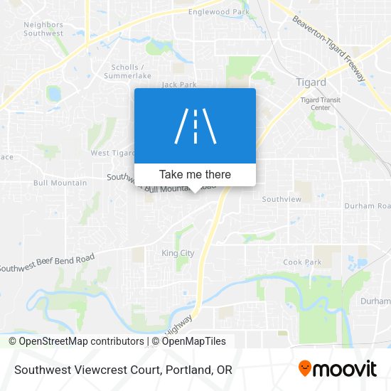 Southwest Viewcrest Court map