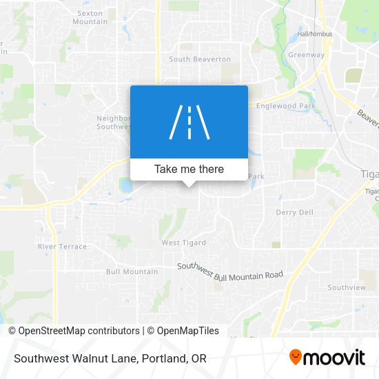 Southwest Walnut Lane map