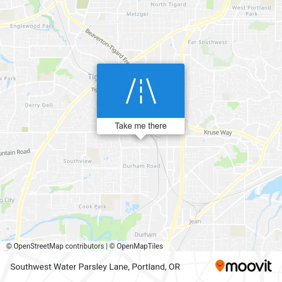 Southwest Water Parsley Lane map