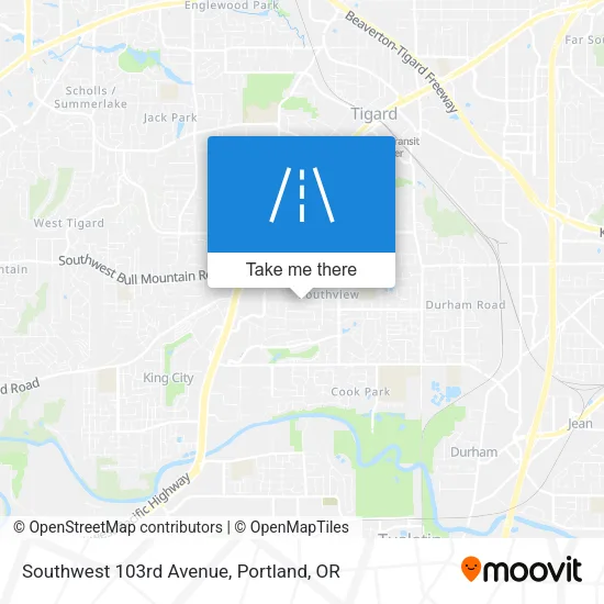 Southwest 103rd Avenue map