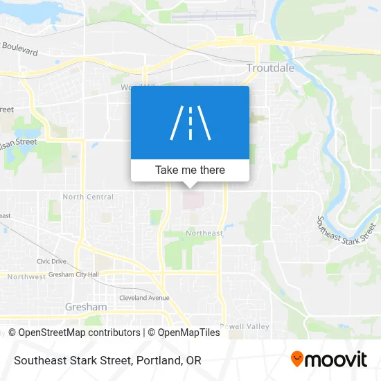 Southeast Stark Street map