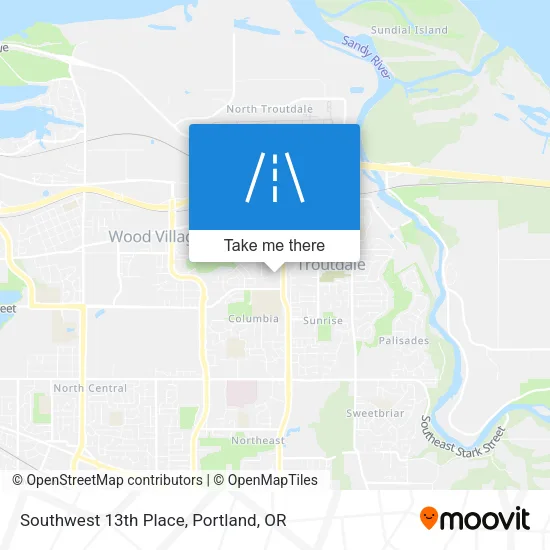 Southwest 13th Place map