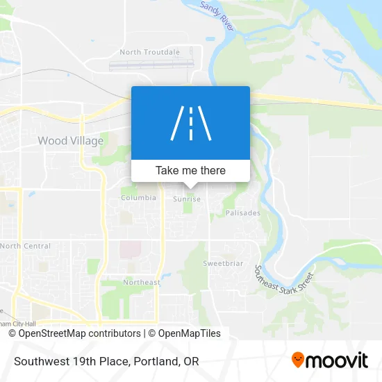 Southwest 19th Place map