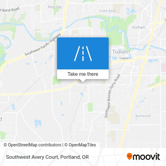 Southwest Avery Court map