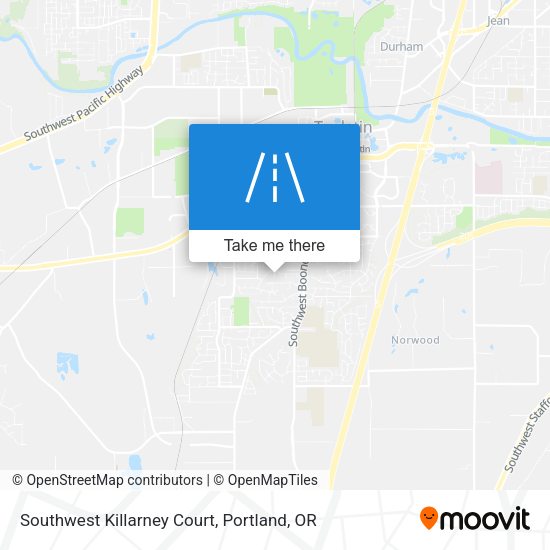 Southwest Killarney Court map
