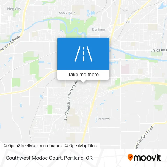 Southwest Modoc Court map