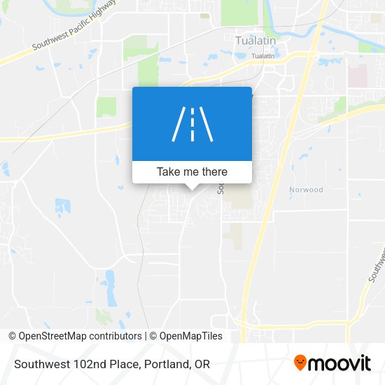 Southwest 102nd Place map