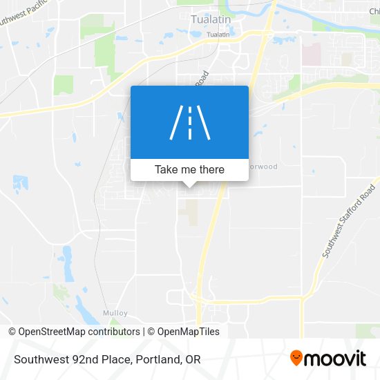 Southwest 92nd Place map