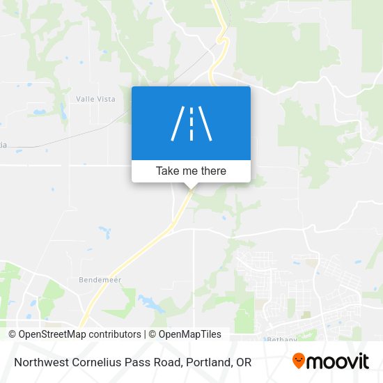 Northwest Cornelius Pass Road map