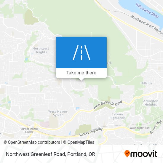 Northwest Greenleaf Road map