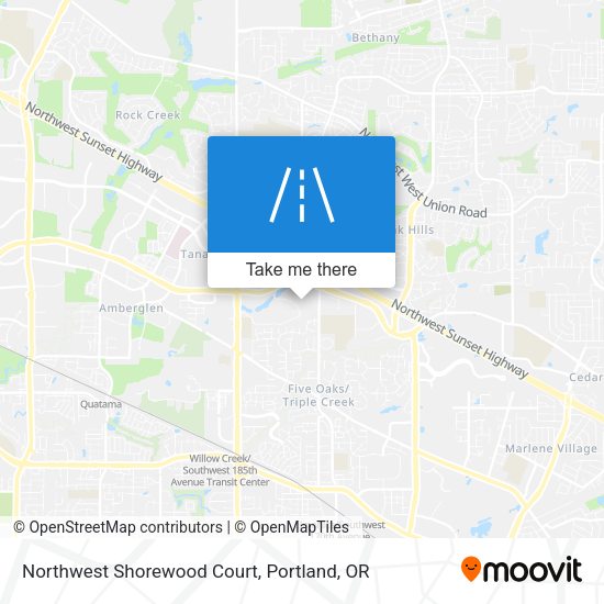 Northwest Shorewood Court map