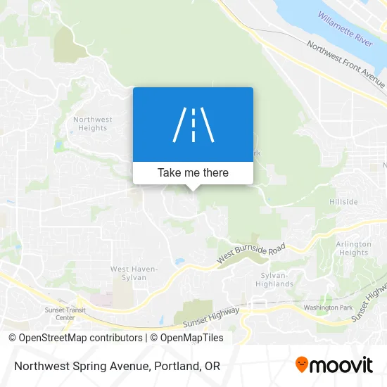 Northwest Spring Avenue map