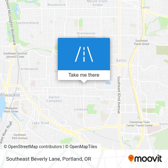 Southeast Beverly Lane map