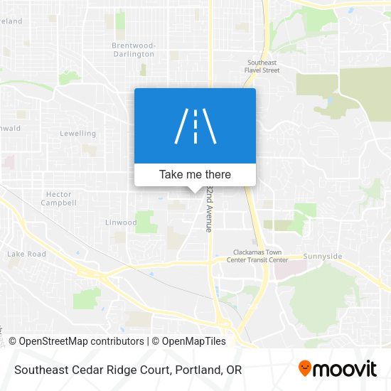 Southeast Cedar Ridge Court map