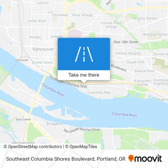 Southeast Columbia Shores Boulevard map