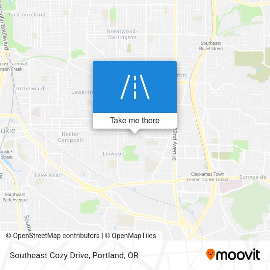 Southeast Cozy Drive map