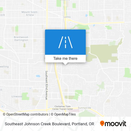 Southeast Johnson Creek Boulevard map