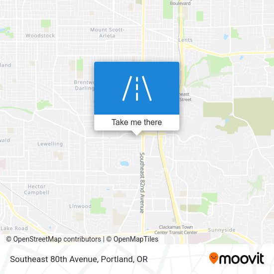 Southeast 80th Avenue map