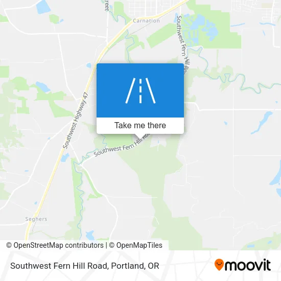 Southwest Fern Hill Road map