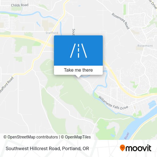 Mapa de Southwest Hillcrest Road