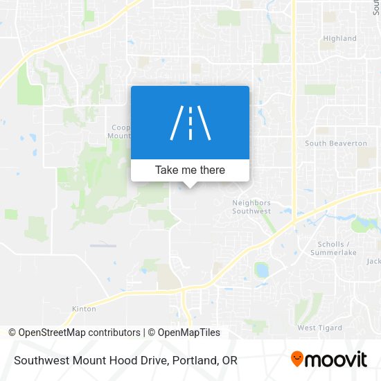 Southwest Mount Hood Drive map