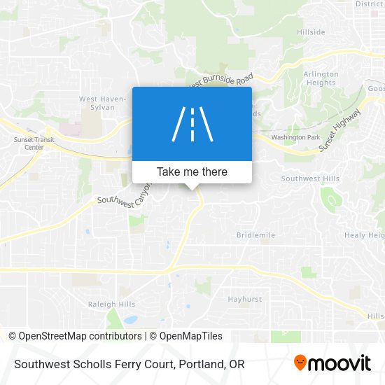 Southwest Scholls Ferry Court map