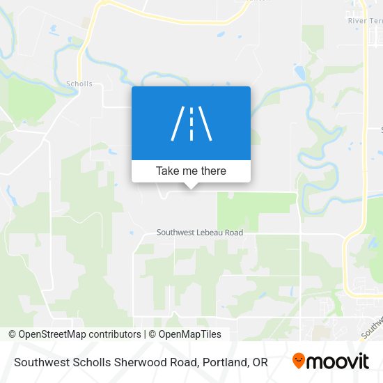 Southwest Scholls Sherwood Road map