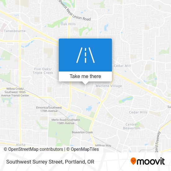 Southwest Surrey Street map