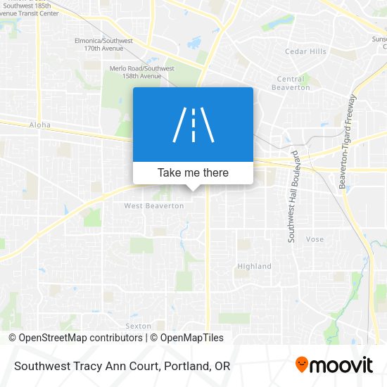 Southwest Tracy Ann Court map