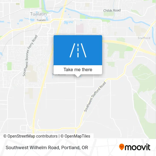 Southwest Wilhelm Road map