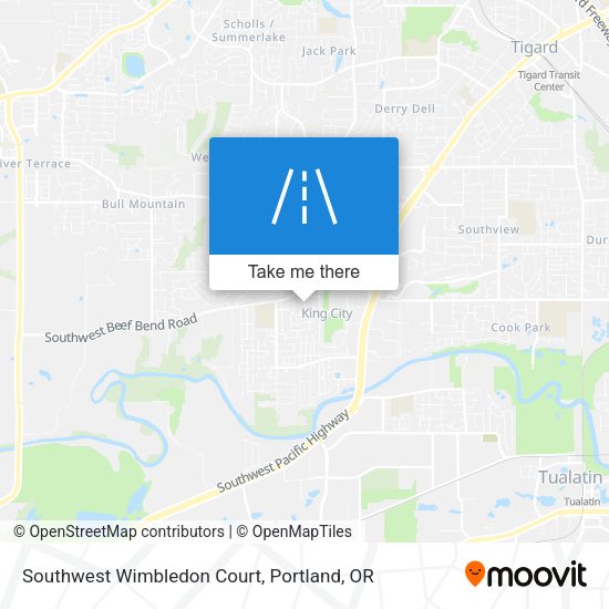 Southwest Wimbledon Court map