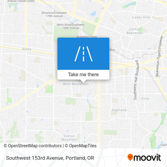 Southwest 153rd Avenue map