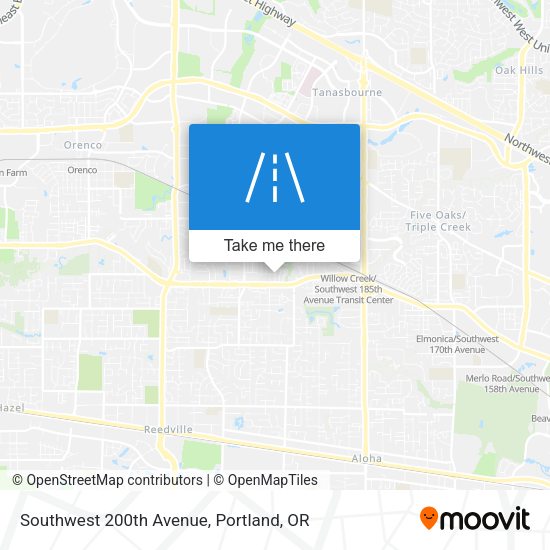 Southwest 200th Avenue map