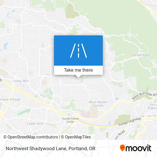 Northwest Shadywood Lane map