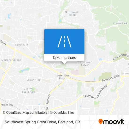 Southwest Spring Crest Drive map