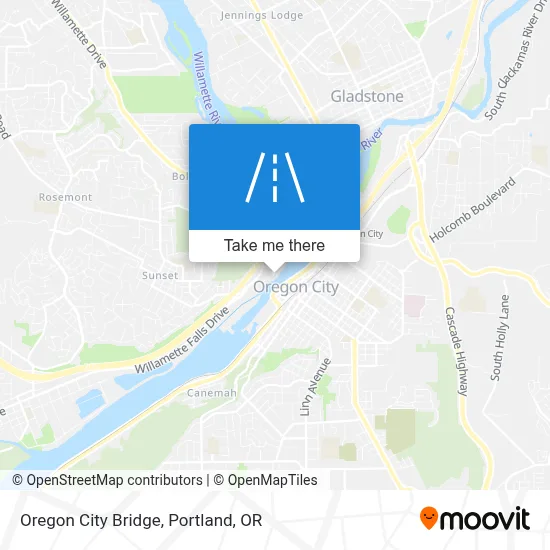 Oregon City Bridge map