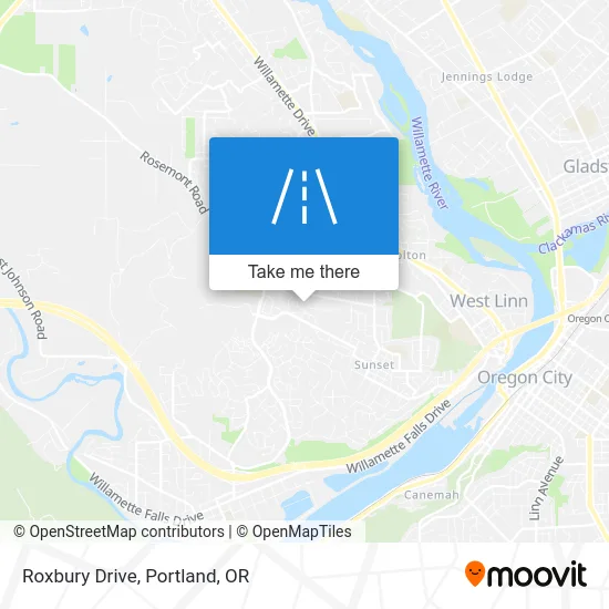 Roxbury Drive map
