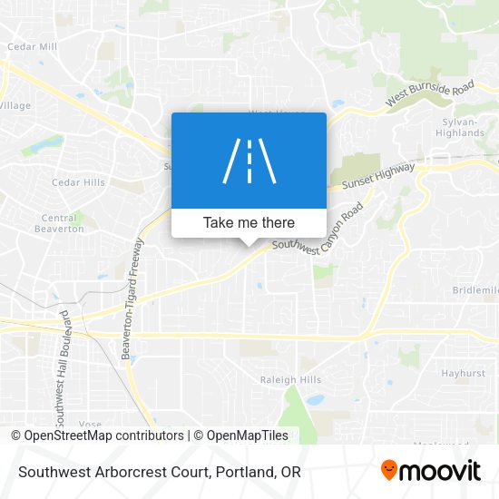 Southwest Arborcrest Court map