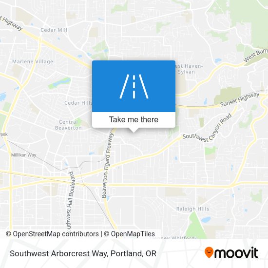 Southwest Arborcrest Way map