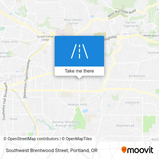 Southwest Brentwood Street map
