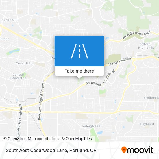 Southwest Cedarwood Lane map
