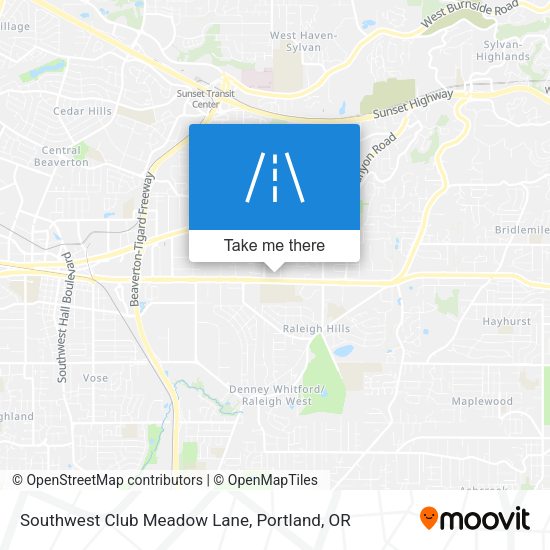 Southwest Club Meadow Lane map