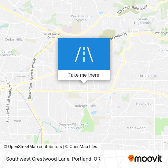 Mapa de Southwest Crestwood Lane