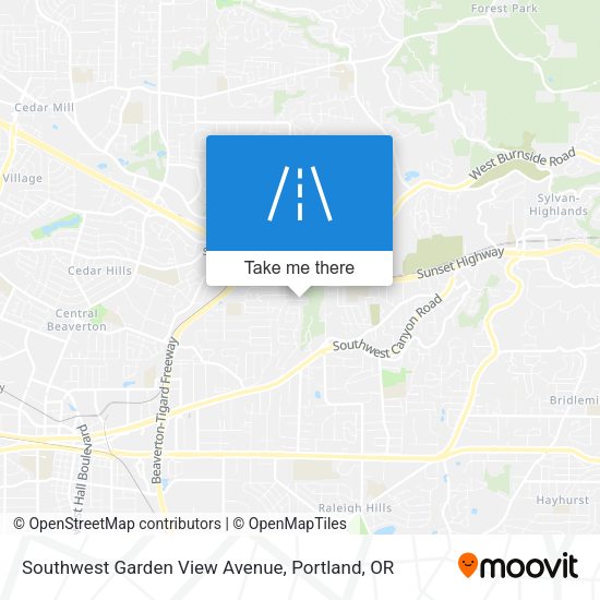 Mapa de Southwest Garden View Avenue