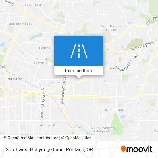 Southwest Hollyridge Lane map